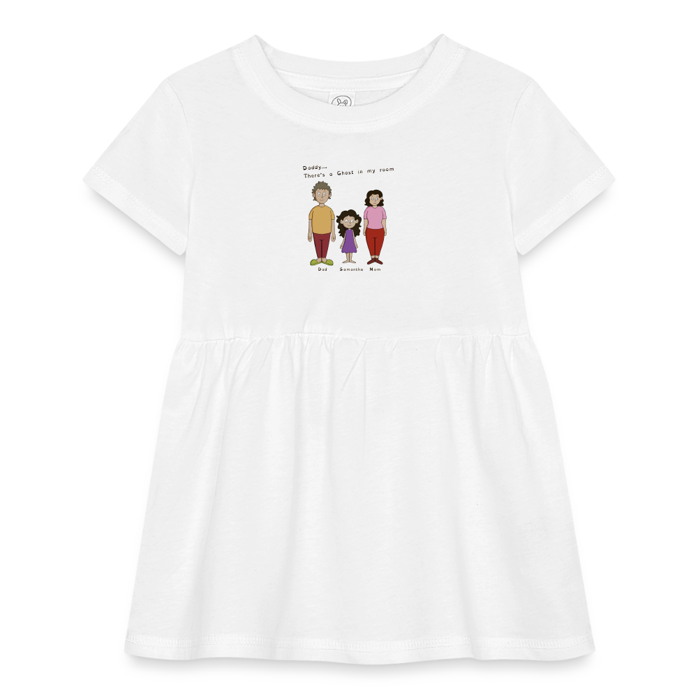 Infant Baby Rib Dress - white